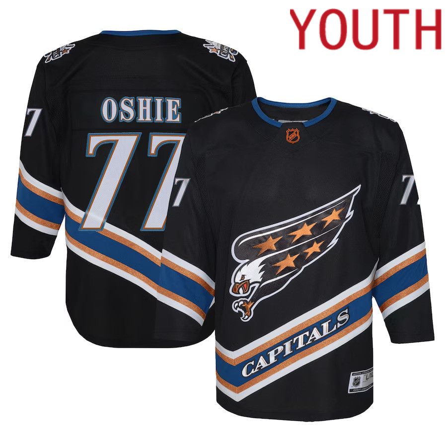 Youth Washington Capitals #77 TJ Oshie Black Special Edition Premier Player NHL Jersey